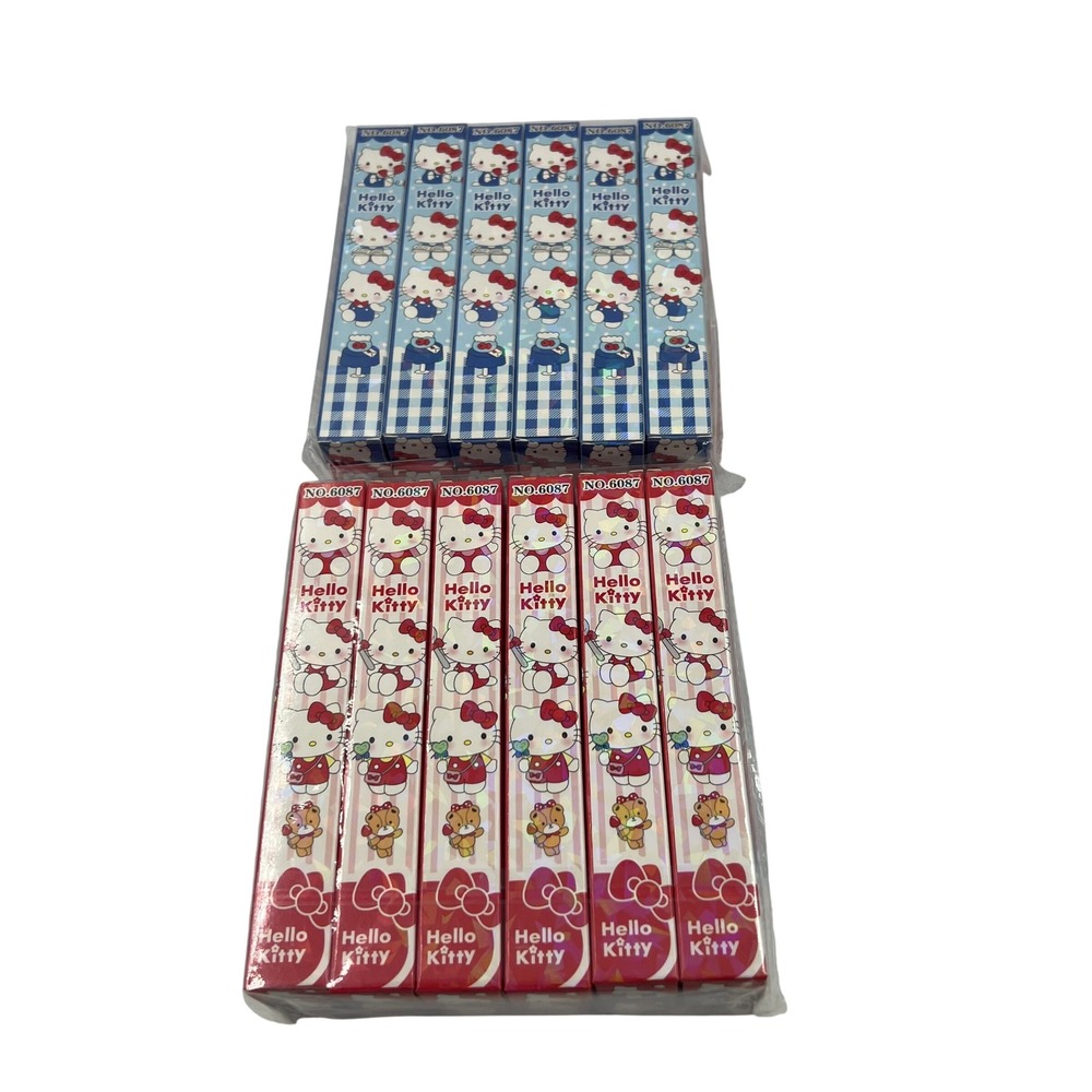Hello Kitty Press Gel Ink Pens Lot of 24 Sealed Packs Red Blue No. 6087 Sanrio